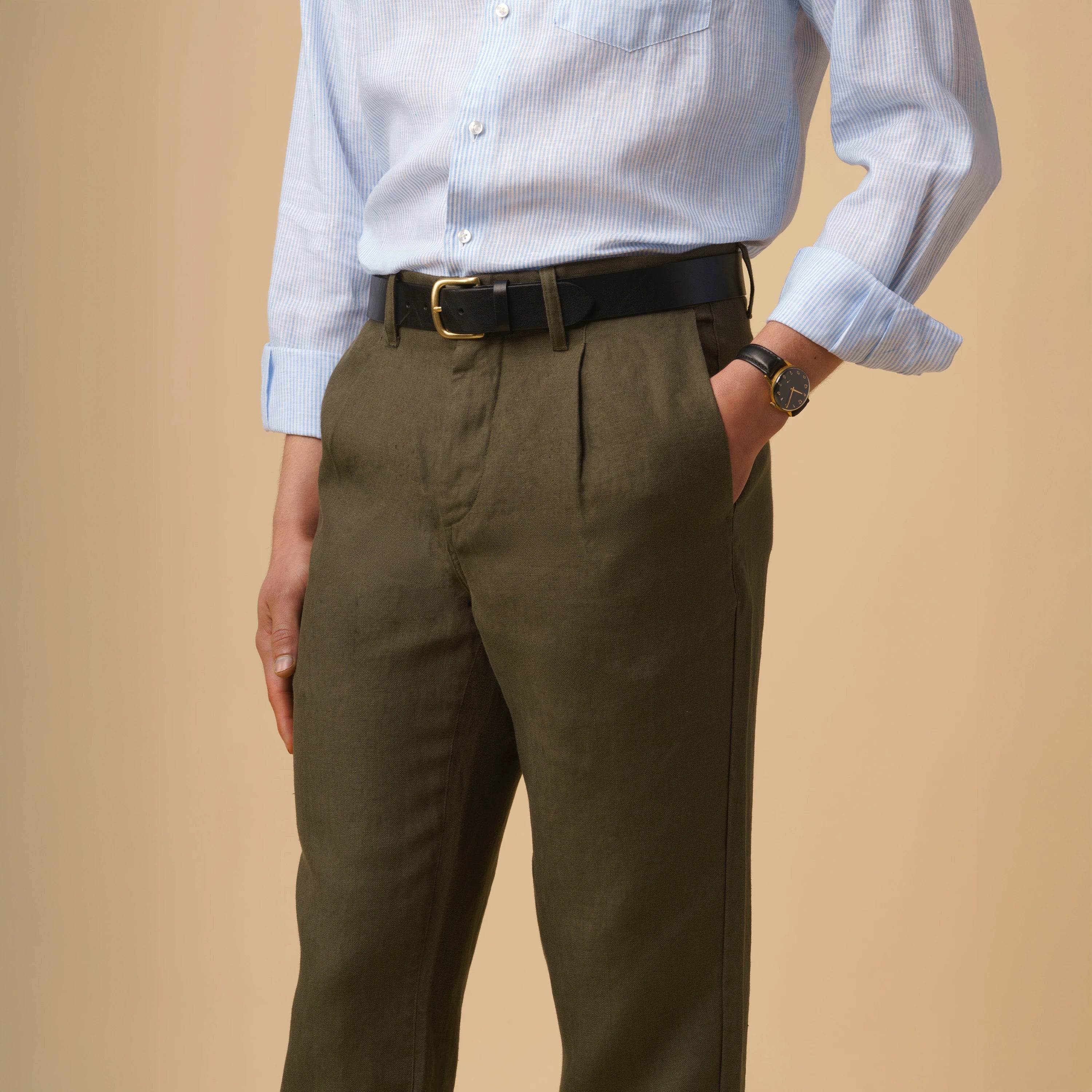 PLEATED LINEN TROUSERS - Image 3